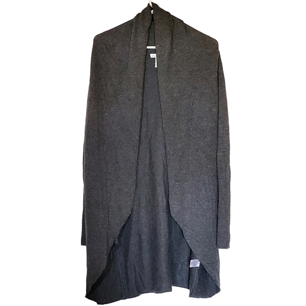7506 * Leith Wool Blend Open Front Cardigan Sweater Duster Gray Size S